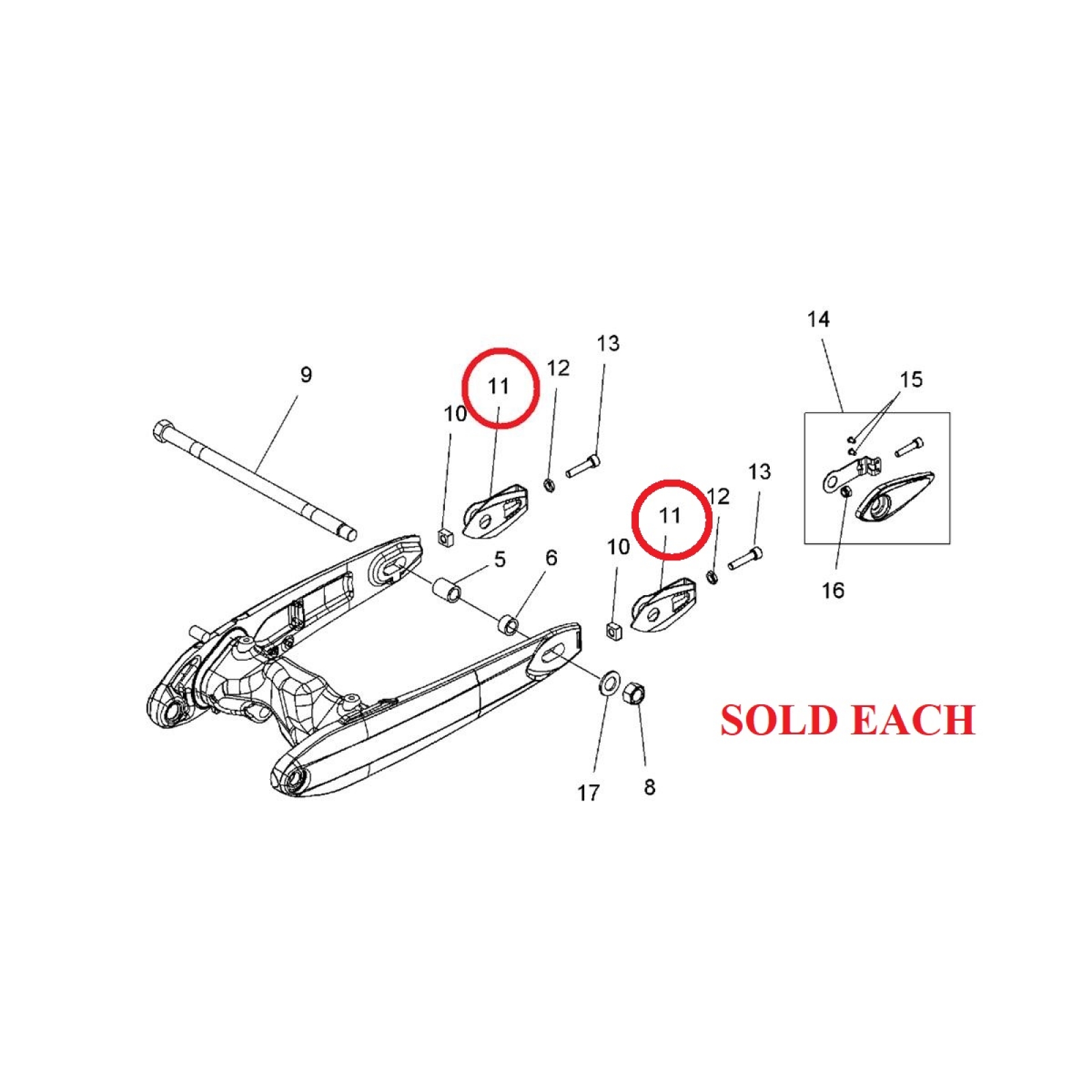 Axle Adjust Bracket by Polaris in Lower Links & Related - Victory
